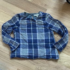 Nellystella plaid blouse, beautiful navy blue and lavender coloring girls size 4